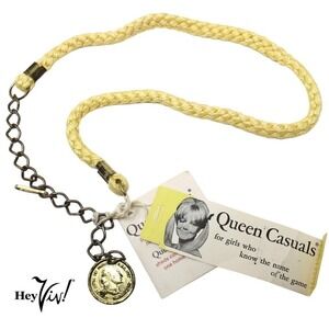 Vintage Queen Casuals Yellow Cord Chain Belt w Original Tags 27" Long - Hey Viv